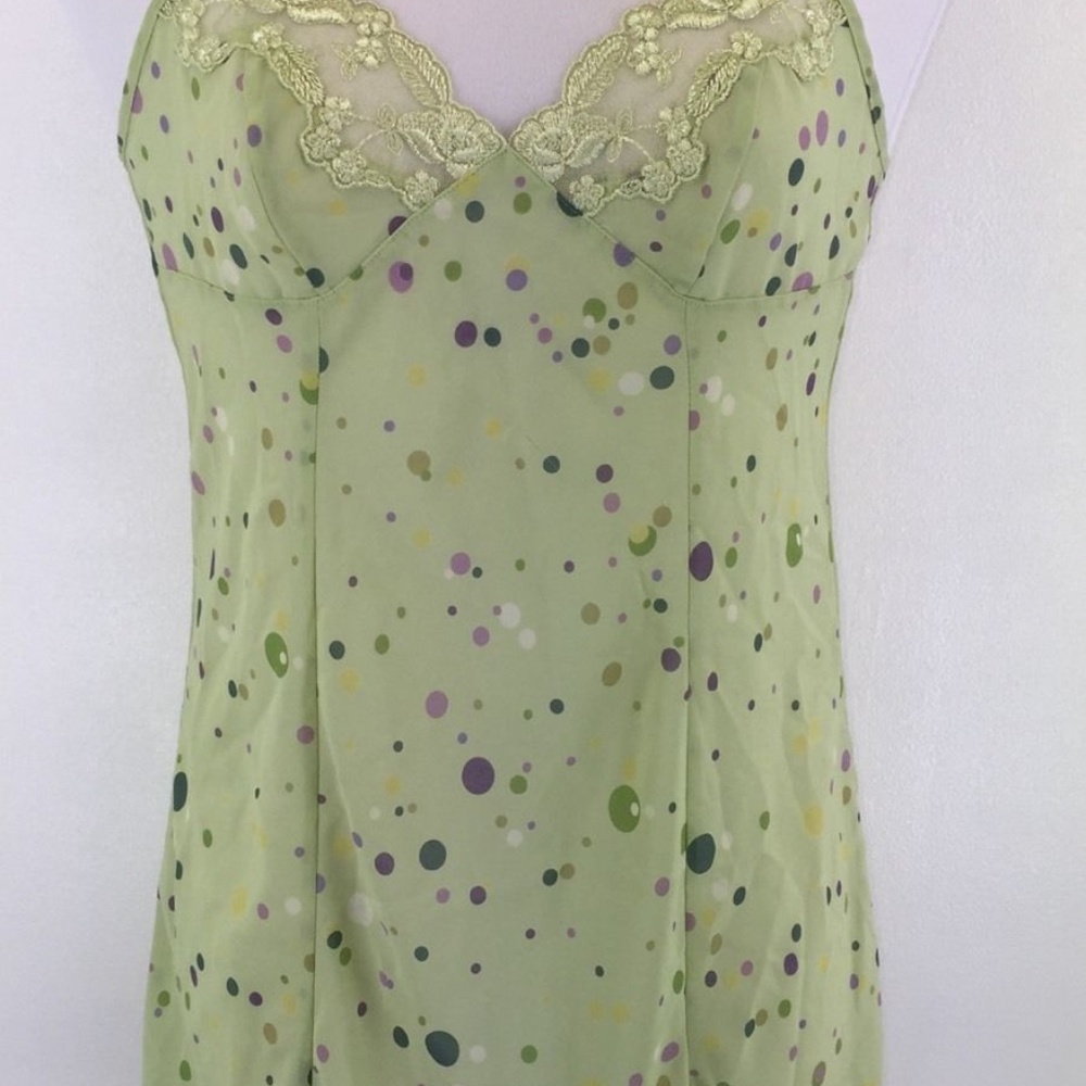 Victorias Secret Green Polka Dot Night Gown